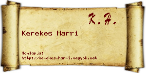 Kerekes Harri névjegykártya